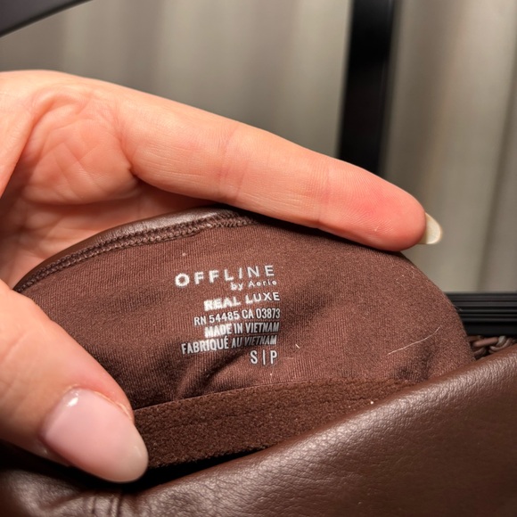 Aerie Chocolate Brown Faux Leather Jumpsuit - Picture 3 of 4